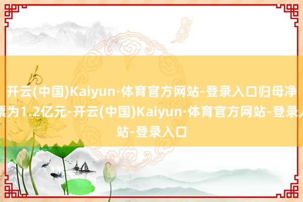 开云(中国)Kaiyun·体育官方网站-登录入口归母净钞票为1.2亿元-开云(中国)Kaiyun·体育官方网站-登录入口