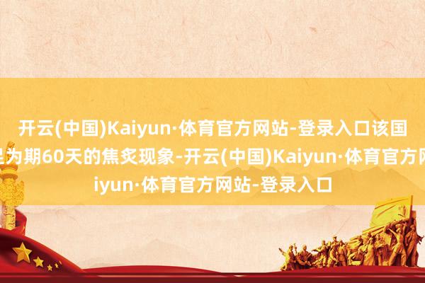 开云(中国)Kaiyun·体育官方网站-登录入口该国5省和3市插足为期60天的焦炙现象-开云(中国)Kaiyun·体育官方网站-登录入口