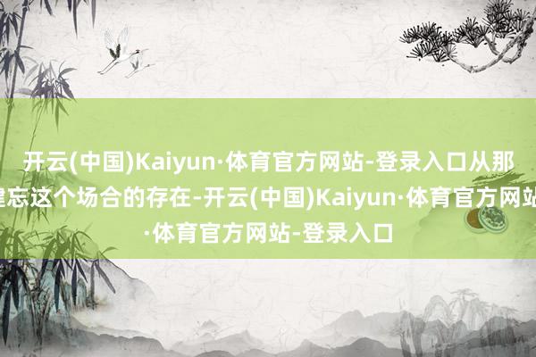开云(中国)Kaiyun·体育官方网站-登录入口从那以后都备健忘这个场合的存在-开云(中国)Kaiyun·体育官方网站-登录入口