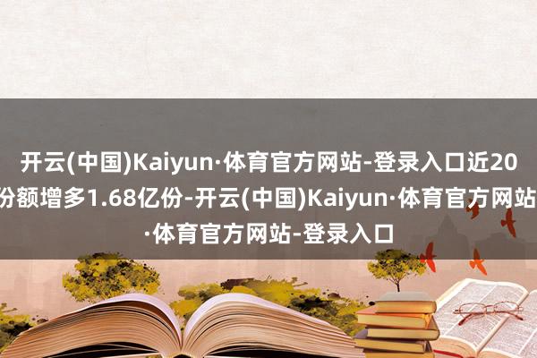 开云(中国)Kaiyun·体育官方网站-登录入口近20个走动日份额增多1.68亿份-开云(中国)Kaiyun·体育官方网站-登录入口