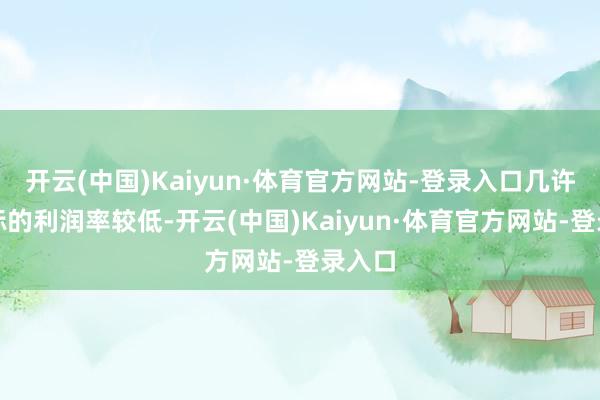 开云(中国)Kaiyun·体育官方网站-登录入口几许新名标的利润率较低-开云(中国)Kaiyun·体育官方网站-登录入口