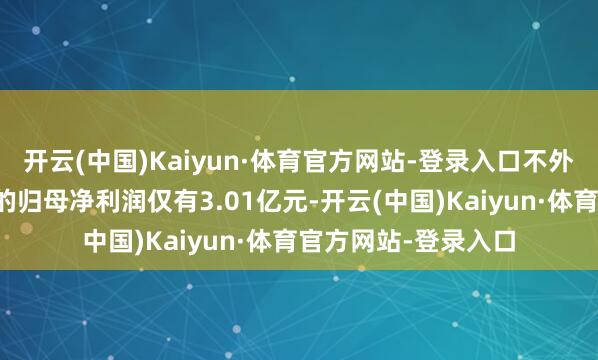 开云(中国)Kaiyun·体育官方网站-登录入口不外扣除非世俗损益后的归母净利润仅有3.01亿元-开云(中国)Kaiyun·体育官方网站-登录入口