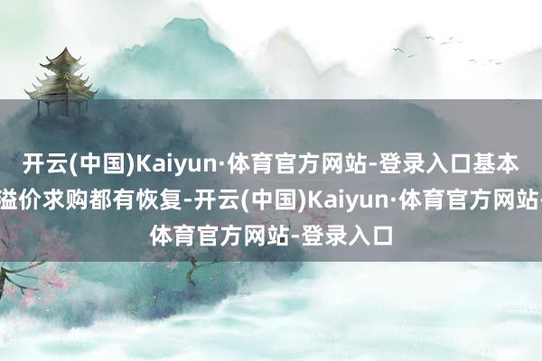 开云(中国)Kaiyun·体育官方网站-登录入口基本销耗者的溢价求购都有恢复-开云(中国)Kaiyun·体育官方网站-登录入口