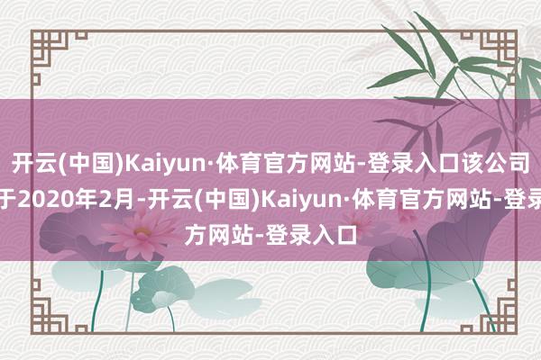 开云(中国)Kaiyun·体育官方网站-登录入口该公司树立于2020年2月-开云(中国)Kaiyun·体育官方网站-登录入口