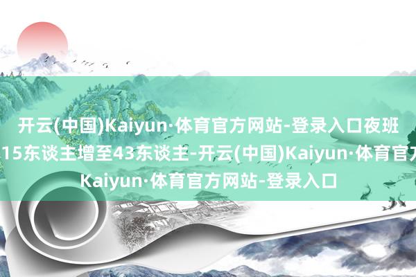 开云(中国)Kaiyun·体育官方网站-登录入口夜班接线东谈主员由15东谈主增至43东谈主-开云(中国)Kaiyun·体育官方网站-登录入口