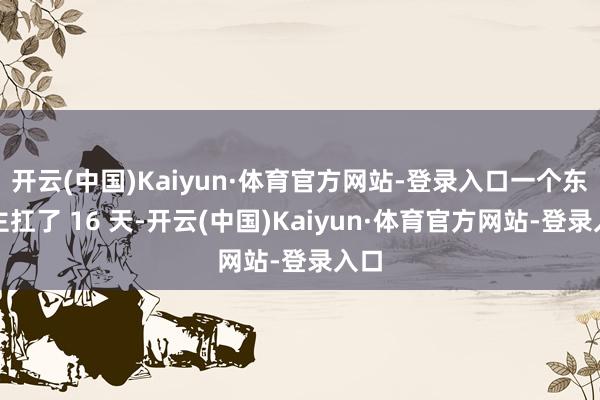 开云(中国)Kaiyun·体育官方网站-登录入口一个东谈主扛了 16 天-开云(中国)Kaiyun·体育官方网站-登录入口