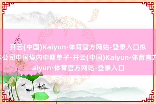 开云(中国)Kaiyun·体育官方网站-登录入口拟一谈用于偿还本公司中国境内中期单子-开云(中国)Kaiyun·体育官方网站-登录入口